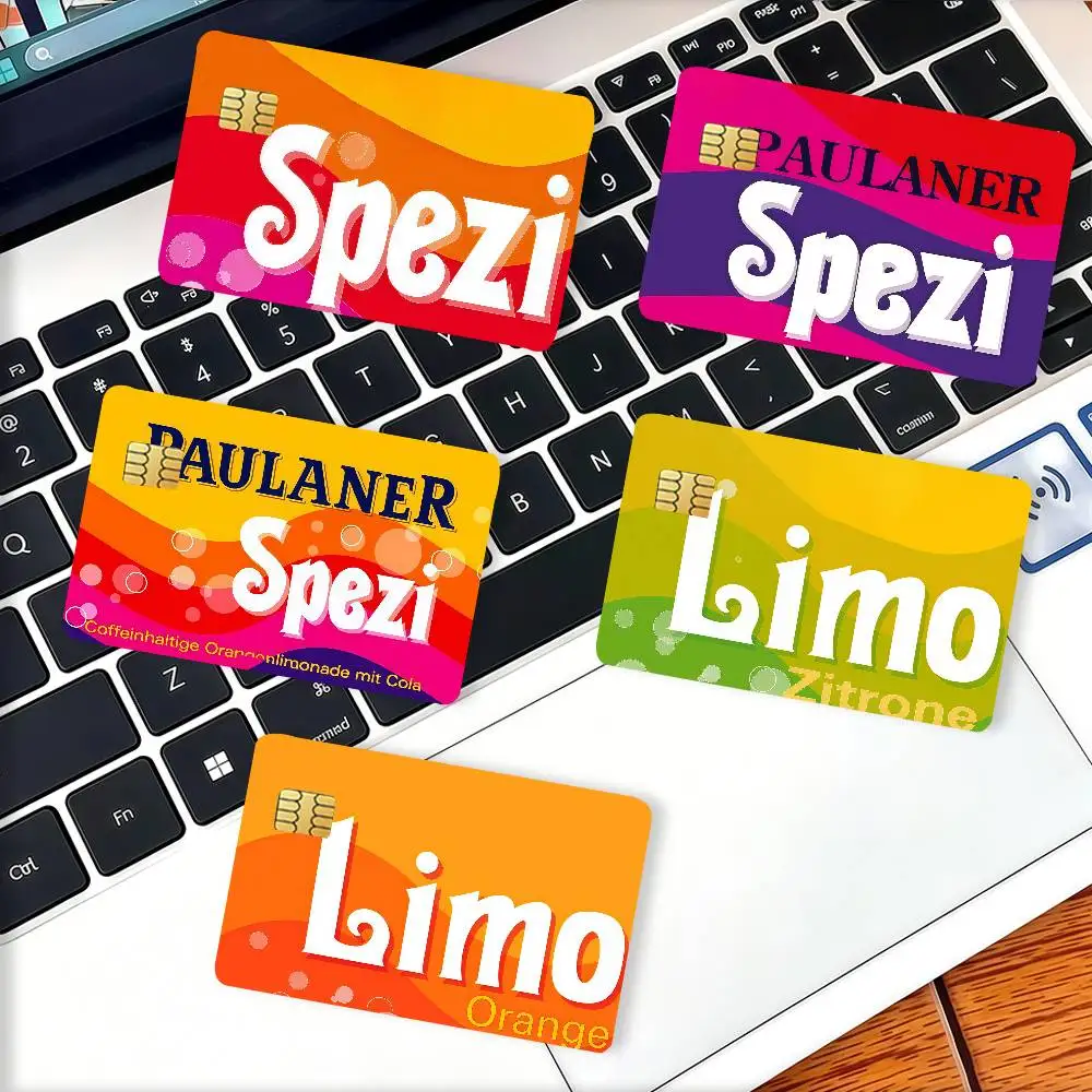 Fashion print P-Paulaner S-Spezi Credit Card Decorative Card Stickers Suitable For Bank Cards Metro Transit Anti-scratch Gift