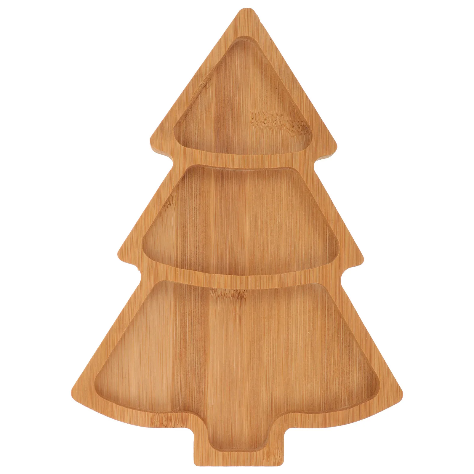 

Christmas Tree Shaped Bamboo Plate Classic Xmas Tree Design Dessert Snack Plate Party Serving Dish Food Tray Multi-Purpose