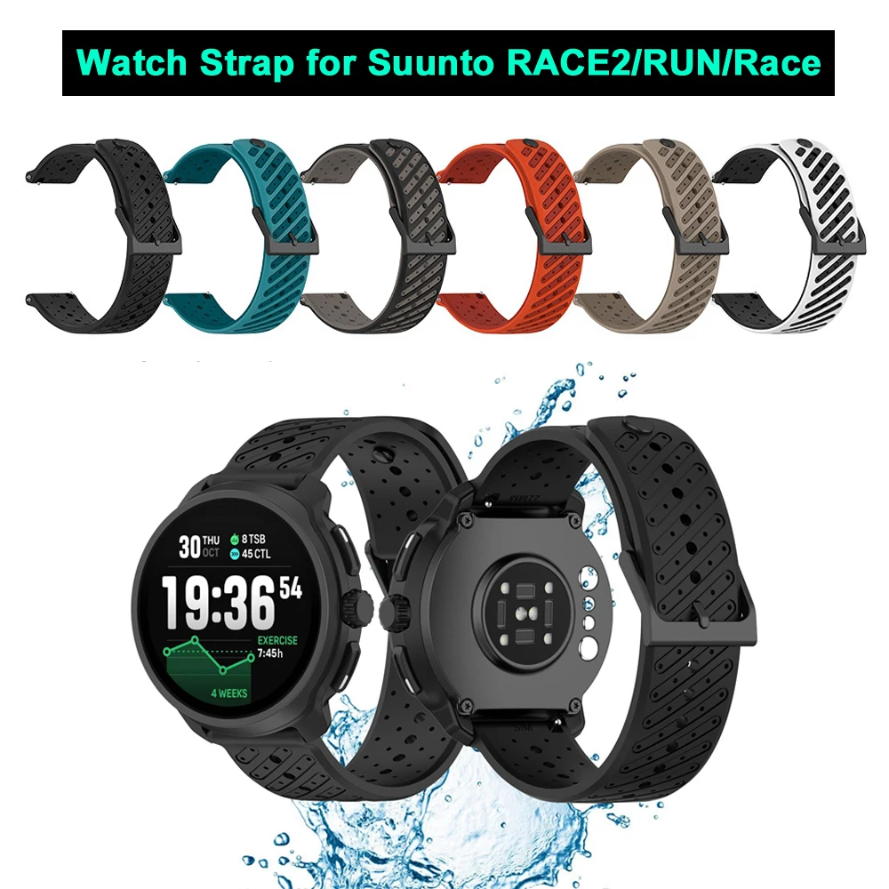 

Silicone Wristband for Suunto RACE2/RUN/Race S/Race/vertical/Suunto9/5 Replacement Adjustable Sport Band 22MM Soft Strap