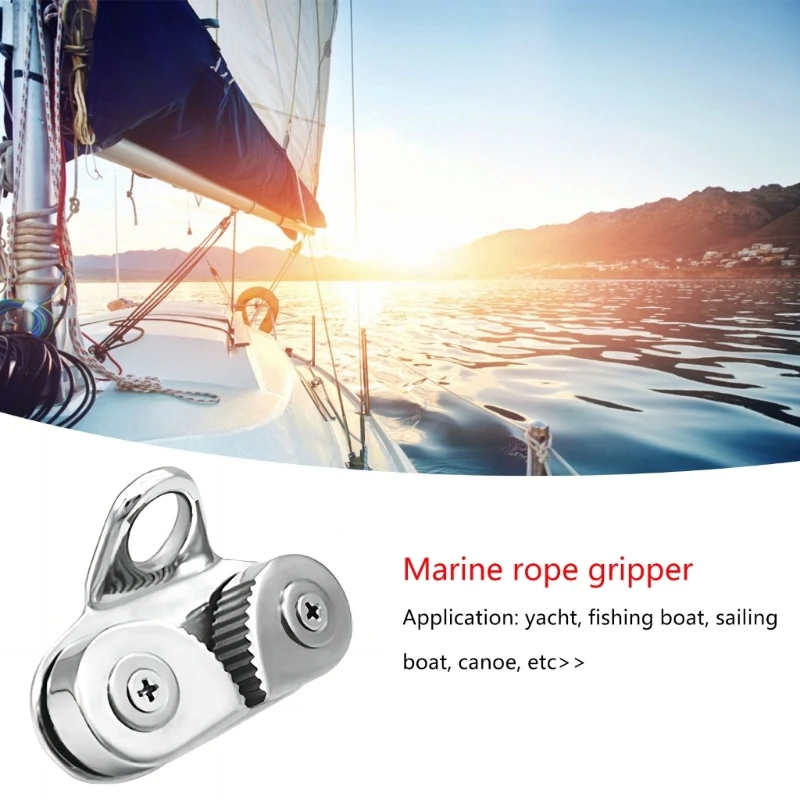 1pc Steel Boat Fast Entry Cams Cleat With Leading Rings Bearing Rope Clamp Pilates Equipment Boat Cleats Kayak Marine