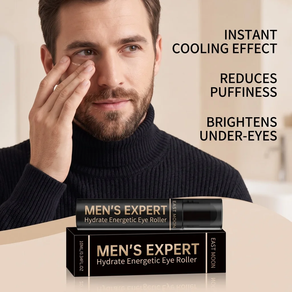 Men Expert Hydrate Eye Roller Instant Cooling Improve Puffiness Look Brighten Under‑Eyes Hydrating Roll‑On Men Eye Skin Care