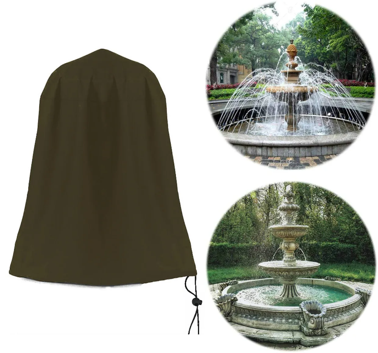 

Fountain cover winter garden fountain dust cover with drawstring cover outdoor cover D36 x H42inch