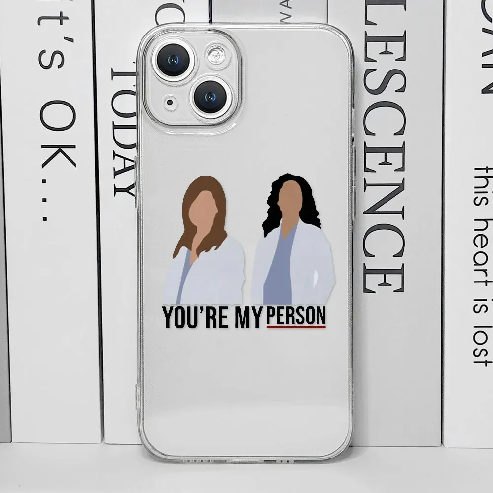 Greys Anatomy You Are My Person Phone Case for IPhone 16 15 14 13 12 11 Pro Max 7 8 Plus SE2 X XS Max Cover Soft Silicone Fundas