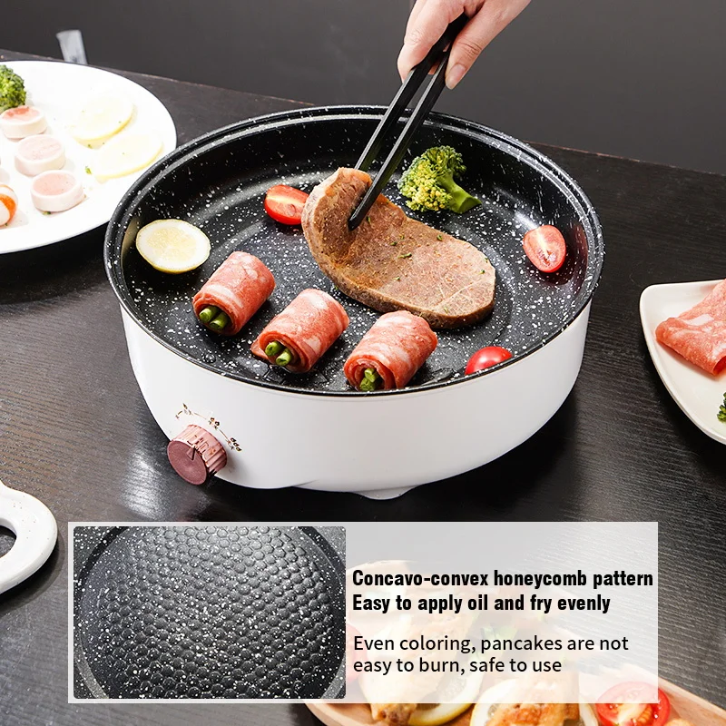 220V MultiCooker Elektrische Koekenpan Huishoudelijke Barbecue Gebakken Biefstuk Vis Omelet Koekenpan Non-stick Elektrische Machine EU Plug