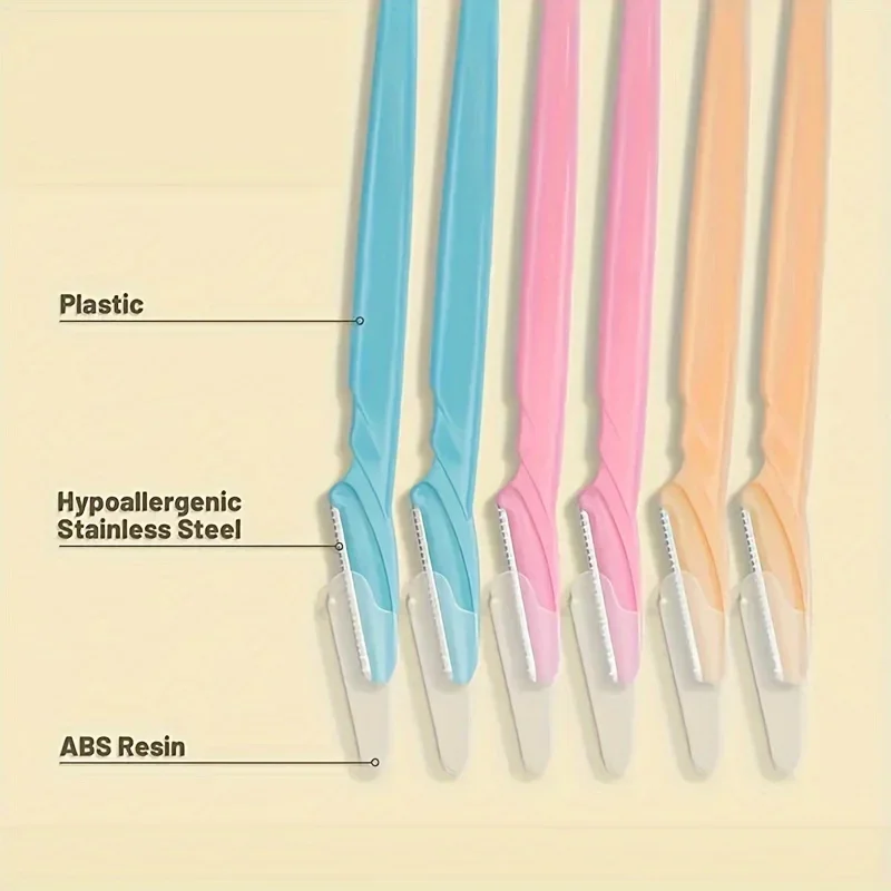 Atacado 12/24 peças kit de barbear-aparamento preciso, modelagem de sobrancelha multifuncional, ferramenta de remoção de pelos faciais com alça de fácil aderência