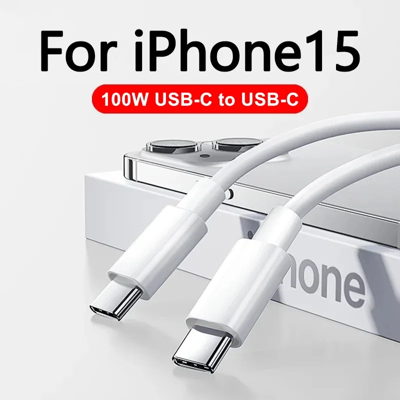 100W C to C USB C to USB C PD Cable for iPhone 15 Pro Max iPad 10 MacBook Huawei Xiaomi Type C to Type C PD Fast Charging Cable