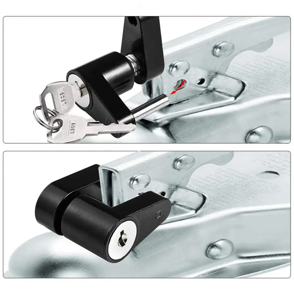 1/4-Inch Koppeling Hangslot Duurzaam Roest Proof Slijtvast Vergrendeling Vervoeren Beveiliging 2 Sleutels Anti-Diefstal Zwart trekhaak Lock