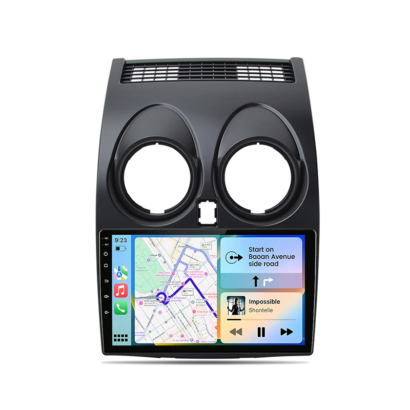 Junsun 8-Kern Autoradio für Nissan Qashqai J10 2006-2013, kabelloses Apple CarPlay, Android Auto, Autoradio mit GPS-Navigation, WiFi, DSP, RDS, BT, SWC, Multimedia-Head-Unit-Stereo.