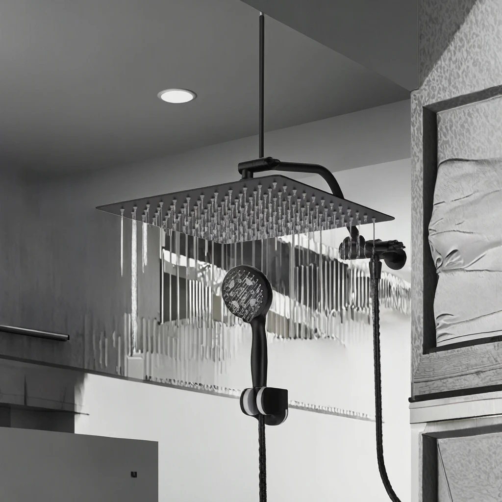 

Luxury Large Recessed Shower Head Set Thermostatic Faucets Good Quality Top Rain Soft Closet Design Brushed Surface Treatment