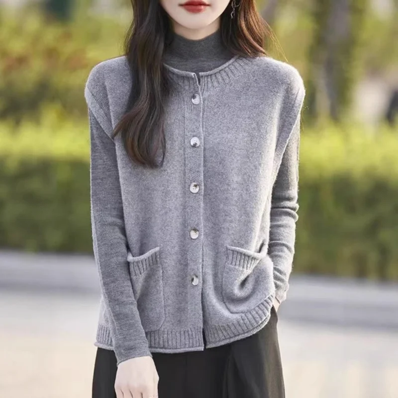 New Round Neck Lazy Style Vest In Spring And Autumn Soft Loose Casual Knitted Sweater Vest Sweater Women's Waistcoat