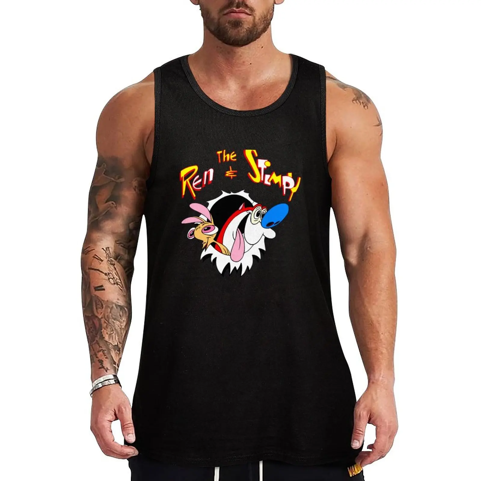 Ren and Stimpy Tank Top anime clothes T-shirt for fitness Man sleeveless shirt mens designer clothes