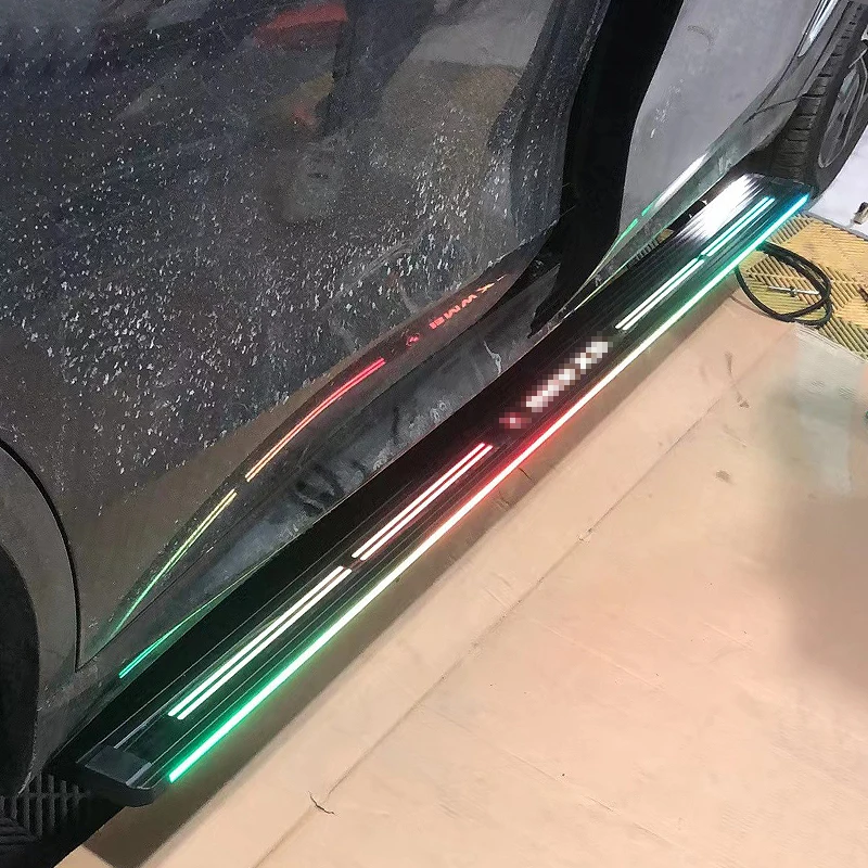 Electric Running Boards Retractable Aluminum Alloy Neon LED Light Automatic Power Side Step for X5 G05 2019-2024 with Carry Bag