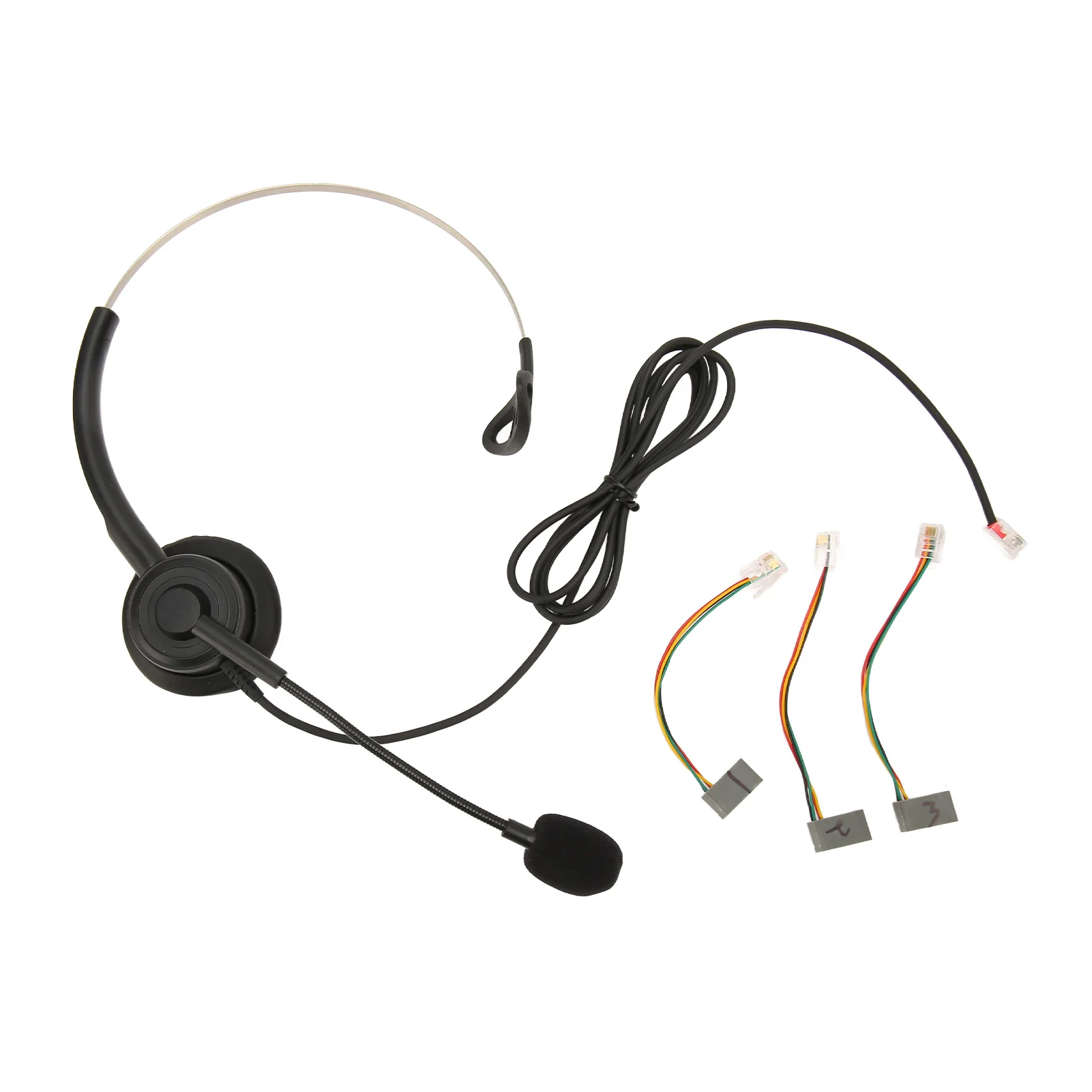 Telefoonheadset met ruisonderdrukking, zachte oorkussens, bedraad, klantenservice-headset, enkel oor, professioneel voor de verzekering.