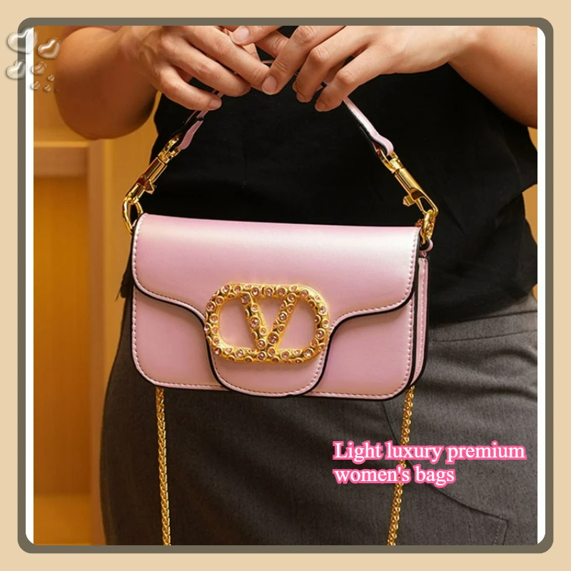 

Crystal diamond buckle new fashion chain bag handbag light luxury shoulder messenger bag premium women's bag