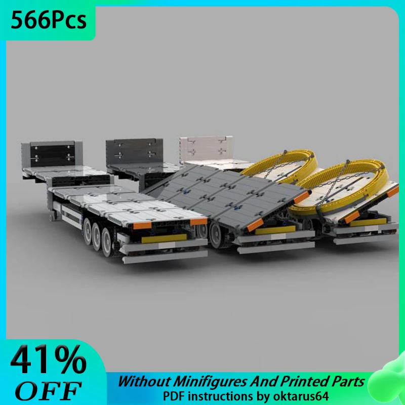 NEW MOC Low roof liftable trailer 1/21 ( 42078 compatible) Model Building Blocks  DIY Assembled Bricks Educational Toys Gifts