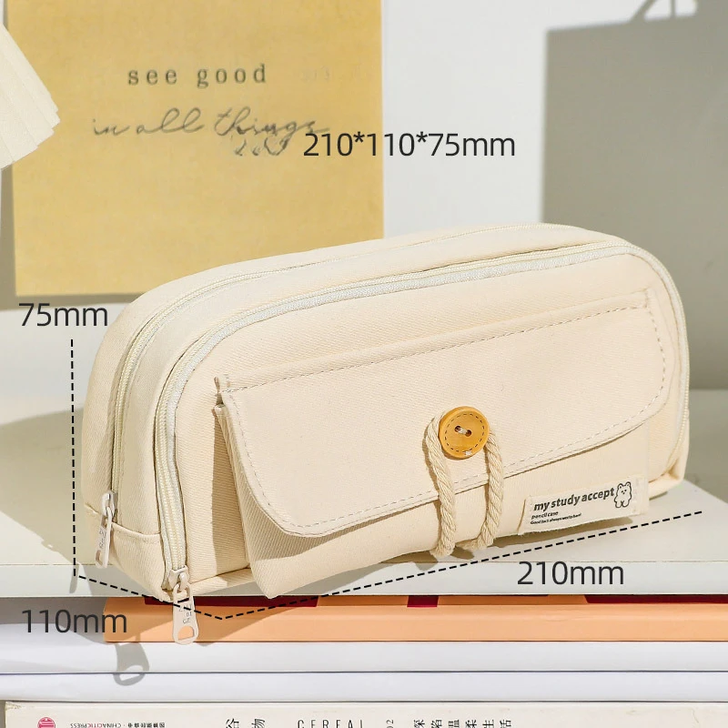 

Large Opening Capacity for Student Supplies Cosmetics Travel Handbag. Cute And Convenient Canvas Pencil Case