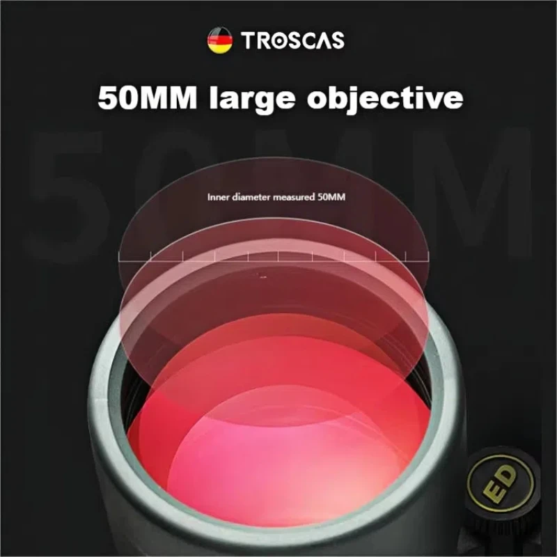 Troscas 12x50 10x50 Binoculars High Power Nitrogen-filled Outdoor Telescope Smc Anti-reflection And Waterproof IPX7 Long Range