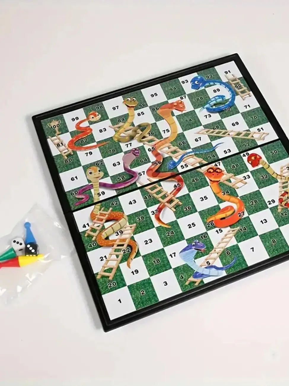 Puzzle Snakes And Ladders Chess Toy Foldable And Adsorbable Chess Pieces Children Early Education Family Fun Multiplayer Game