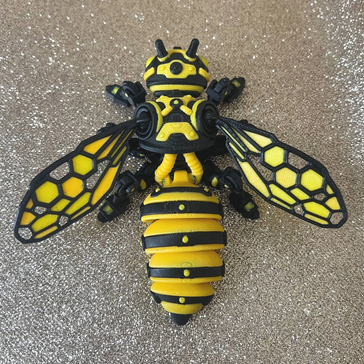 Modelo de Avispa Mecánica Articulada Impresa en 3D, Multicolor, con Articulaciones, Estilo Cyber Hornet, Figura de Insecto Steampunk, Adorno de Escritorio