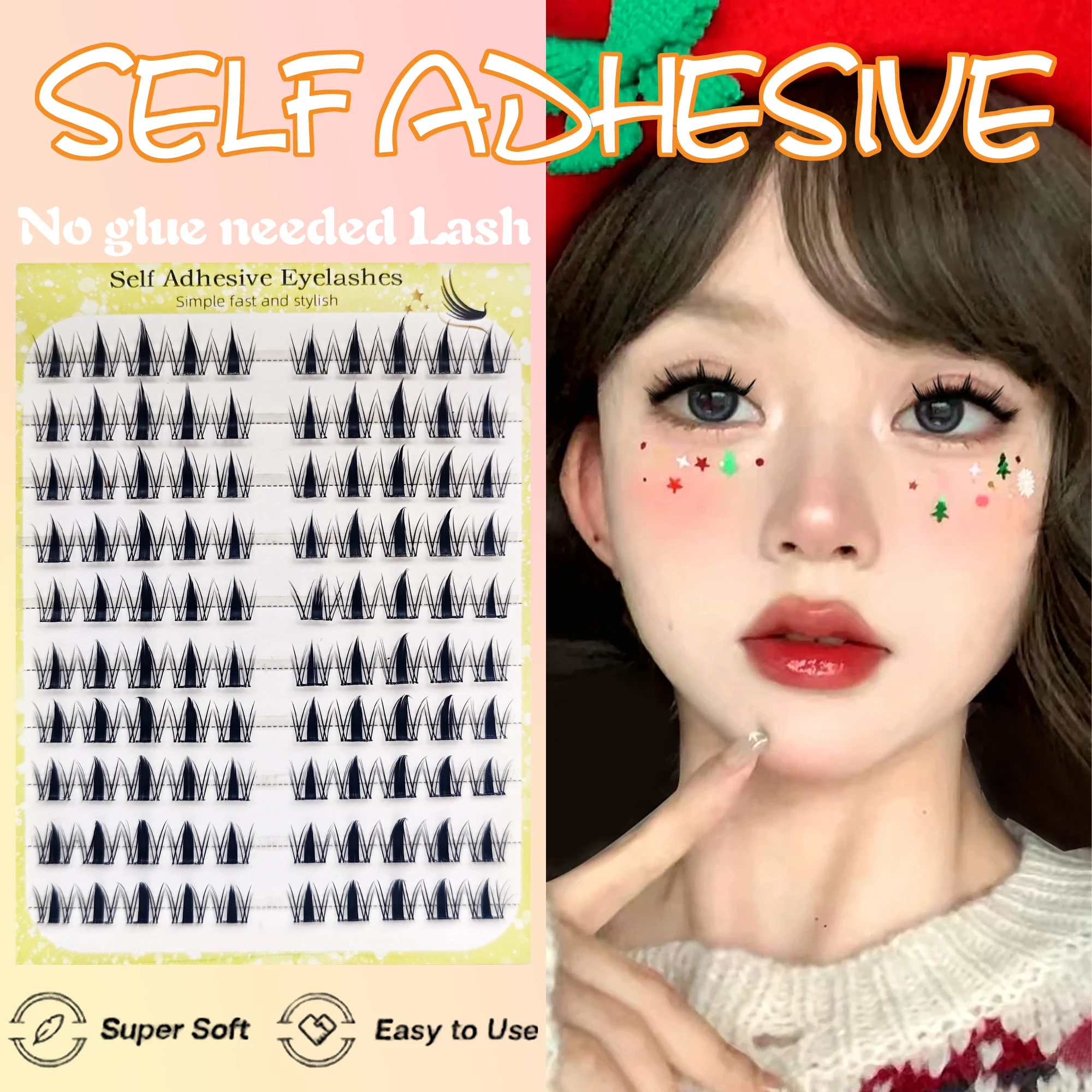 ขนตาปลอมไร้กาว 10 แถว - 100 กลุ่ม - ดัดผมตามธรรมชาติ กันน้ํา และกันเหงื่อ ใช้งานง่าย