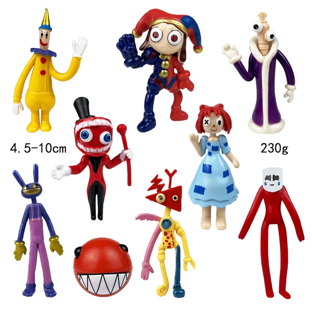 9pcs/set P Comic Anime Creative Amazing Digital Circus Pomni Jax Ragatha Zooble Figure Model Gift