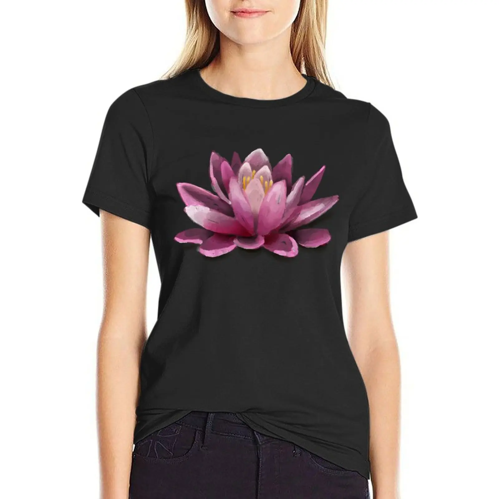 Lotus Lily Lien T-Shirt quick drying funny Women's cotton t-shirt