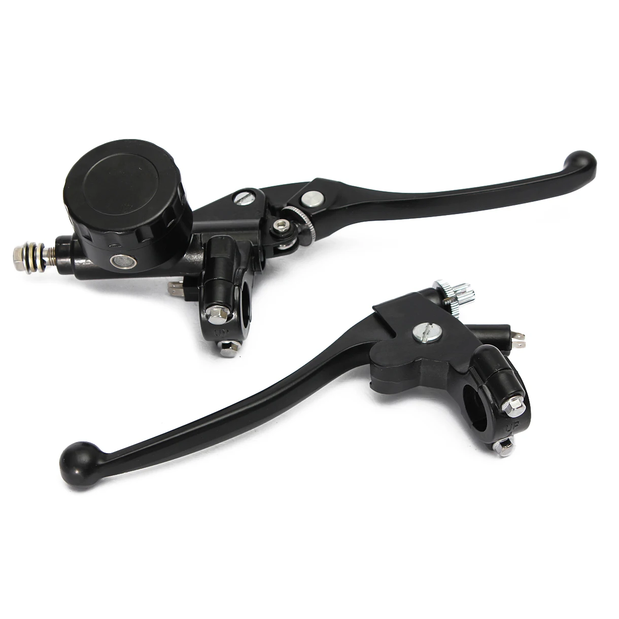 

PAIR 7/8" MOTORCYCLE BIKE HYDRAULIC BRAKE MASTER CYLINDER RESERVOIR CLUTCH LEVER