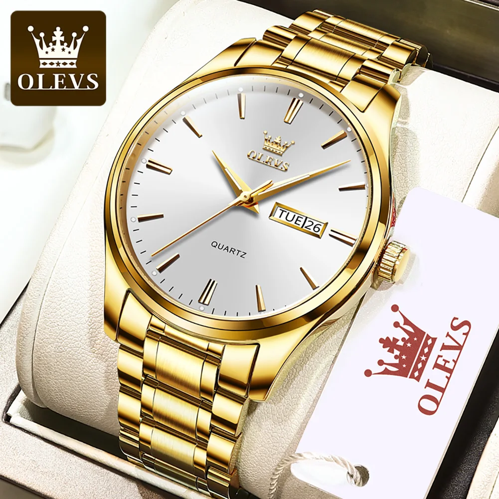 OLEVS brand men's watch hot selling dual calendar waterproof watch men's watch 6898