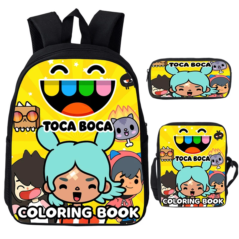 

Anime Game Toca Life World Backpack for Boys Girls Toca Boca Print Zipper Bagpacks Knapsack 3Pcs/set Students School Bag Mochila