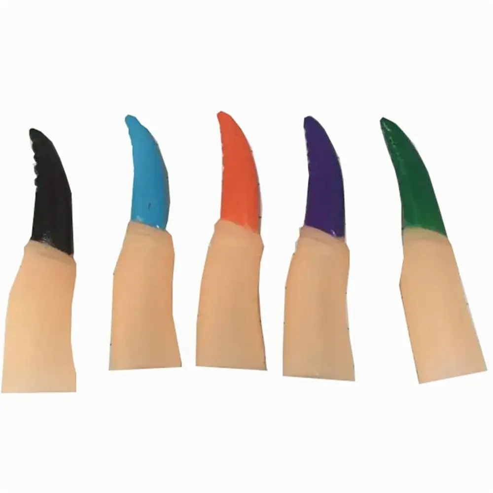 5 stks/set Halloween Speelgoed Nep Vingers Zombie Heks Nep Vingers Kleurrijke Enge Halloween Vinger Covers Zwart/Rood Festival Speelgoed