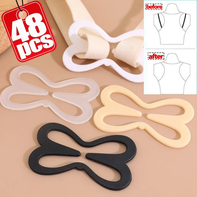

12-48Pcs Invisible Bra Straps Holder Seamless Clips Anti Slip Accessories for Slipping Shoulders Dress Wear Strap Accessories