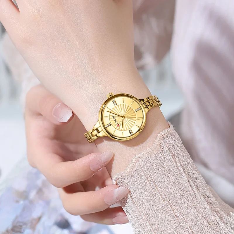 CURREN 9097 Fashion Brand Ladies Quartz Watch Elegant Simple Watches for Women Casual Waterproof Stainless Business Wristwatch