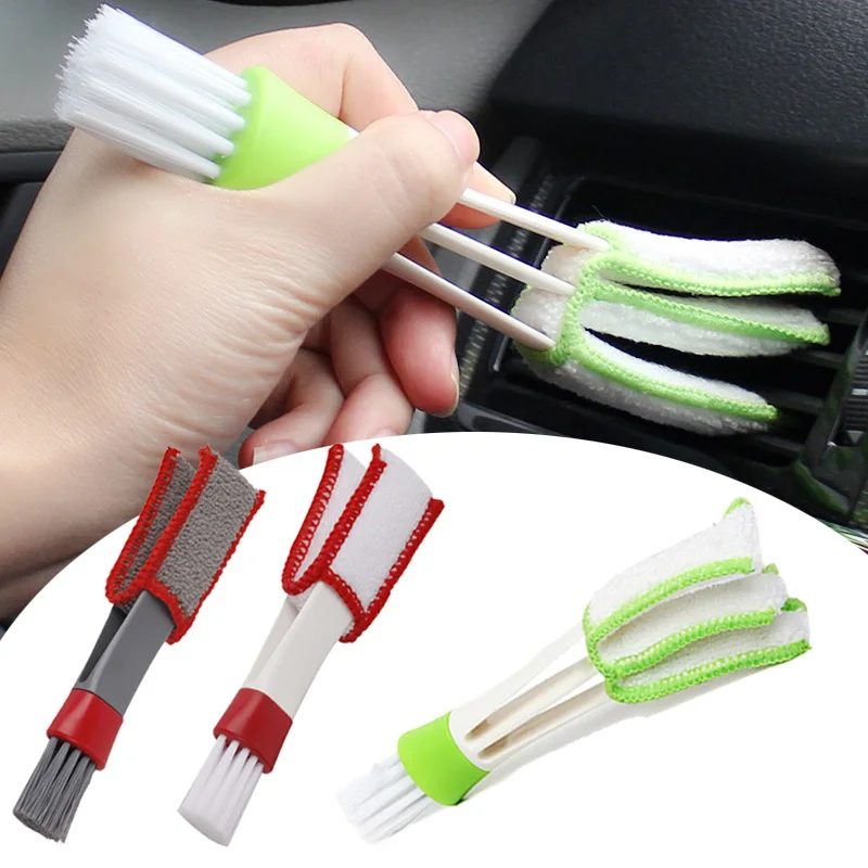 

Car Double-Headed Multi-Function Brush Air Conditioner Outlet Dust Cleaning Brush Interior Gap Detailing Car Wash Accessories