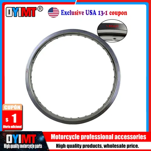 Motorcycle Accessories Rims Wheel Circle 1.85x21 1.85 21 Inch 36 Spoke Holes 6061 Aviation Aluminum High Strength Black/Silver