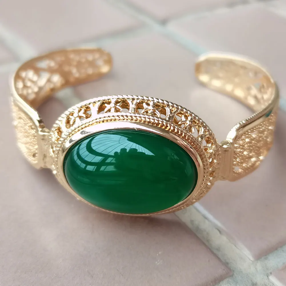 Green Jad Oval adjuse size Bracelet FG9235