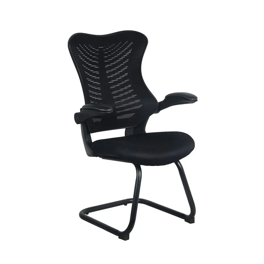 

Reception Guest Office Chairs with Flip Up Arms Comfortable Mesh, Ergonomic Contour, Modern Convertible Furniture for Visitors,