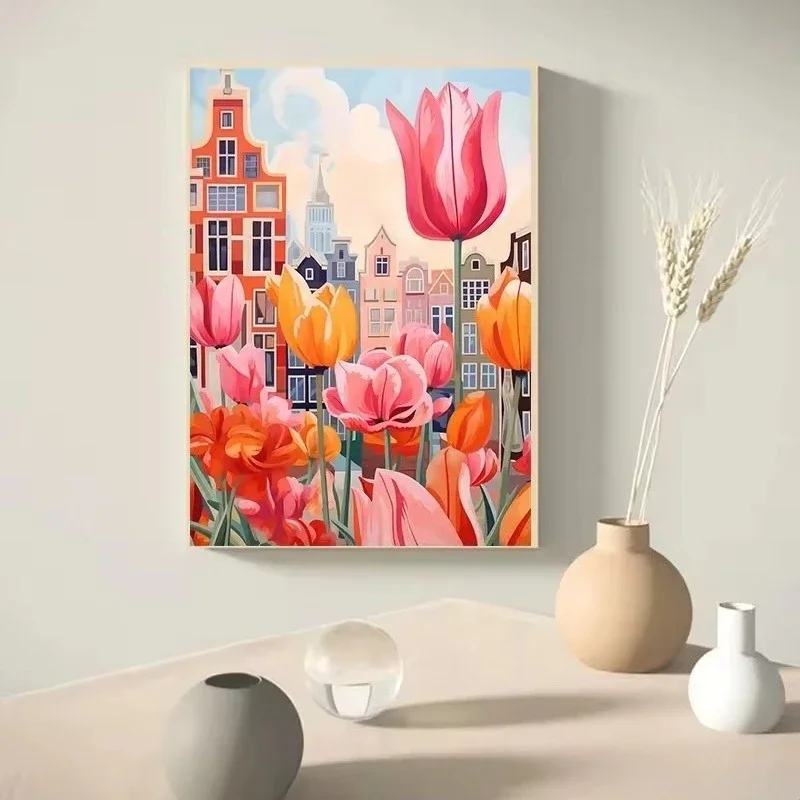 Italy Portugal Morocco Amsterdam Japan Rome Turkey Barcelona  Cityscape  Travel Poster Canvas Painting Forliving Room Home De