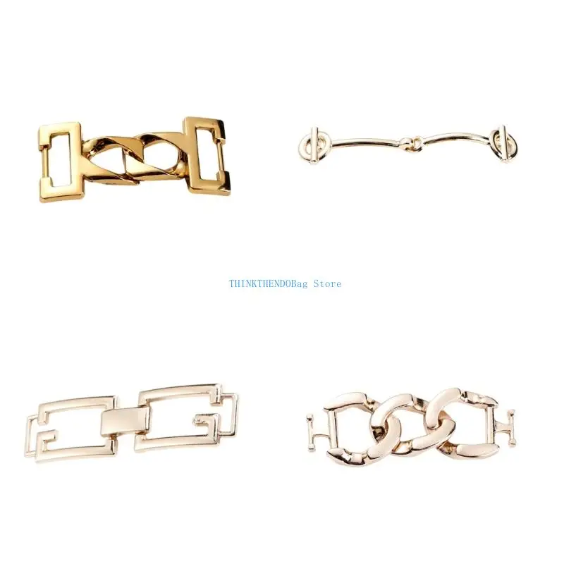 

63HC Zincs Alloys Shoe Buckle Metal Shoe Embellishments Loafers Chain Fasterner Charm Replacement For Casual Formal Footwear