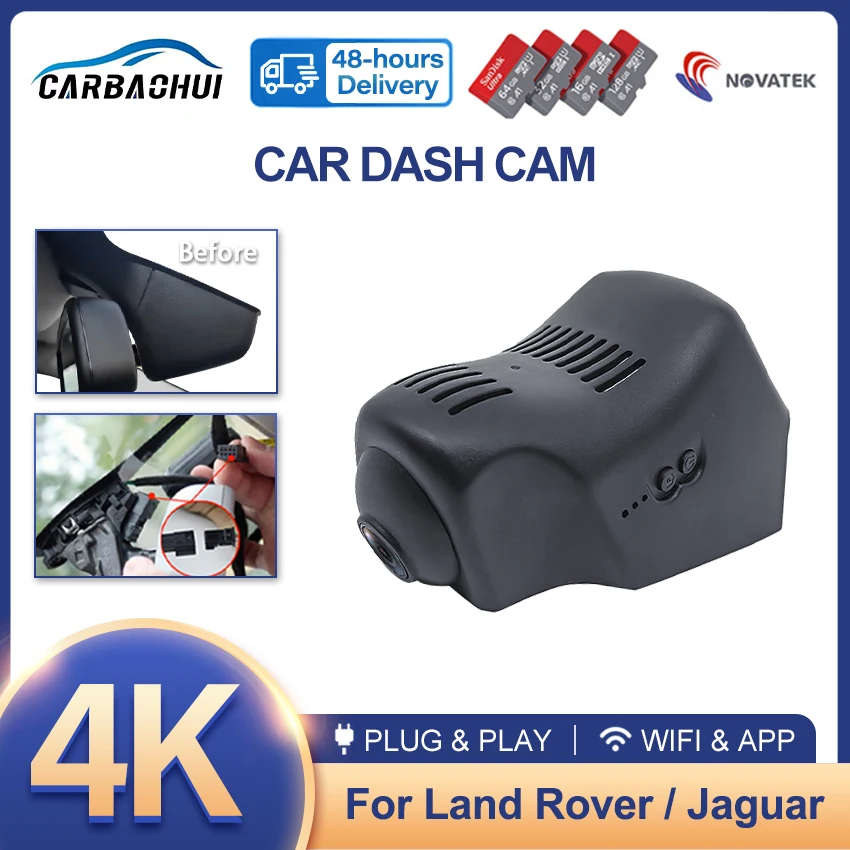 Dash Cam for Land Rover Range Rover Sport 2010-2017, Range Rover Evoque 2010-2017,for Jaguar F-TYPE 2012-2015, 4K Car DVR Camera