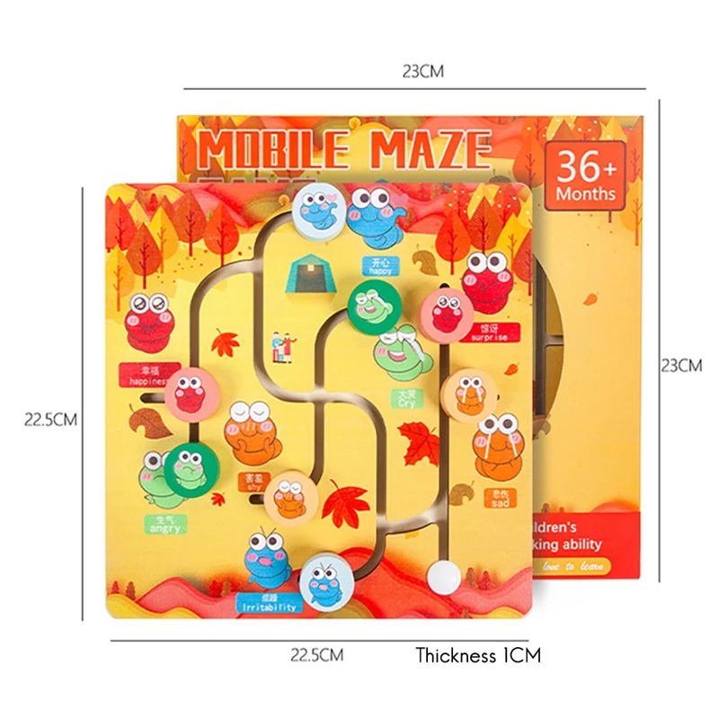 Wooden Educational Toys Maze Tble Cute Insect Expression Toddler Color Emotion Cognition Early Education A