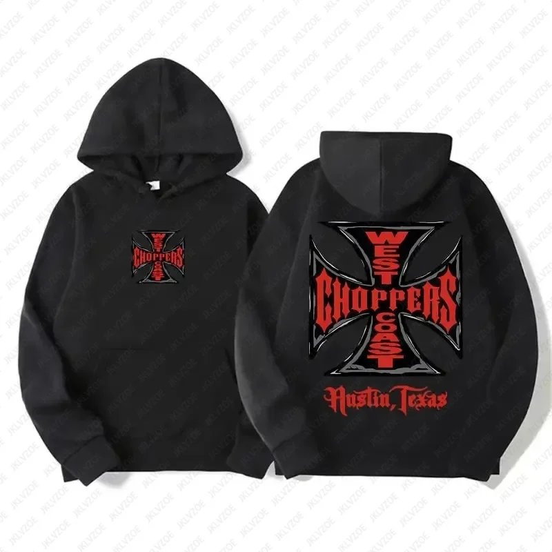 

West Coast Choppers Iron Cross Graphic Hoodie For Men Women Harajuku Y2k Streetwear Sweatshirt Unisex Casual Cotton Hoodies ﻿