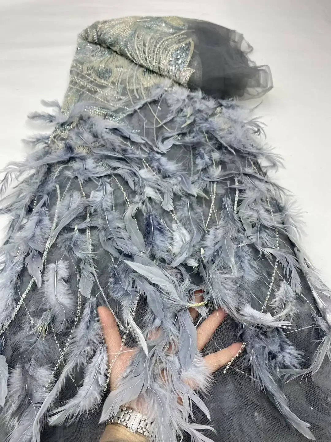 고급스러운 나이지리아 아프리카 페르시 레이스 원단 봉제 드레스에 대한 고품질 스팽글 자수 아프리카 프랑스어 레이스 원단