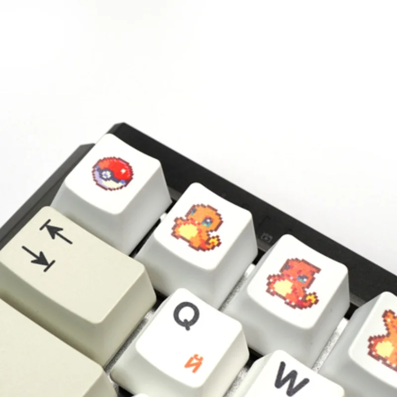 Pokemon Keycap Pixel style Card Anime Pikachu Charizard Blastoise Bulbasaur Poke Ball PBT Creative Mechanical Keyboard key cap