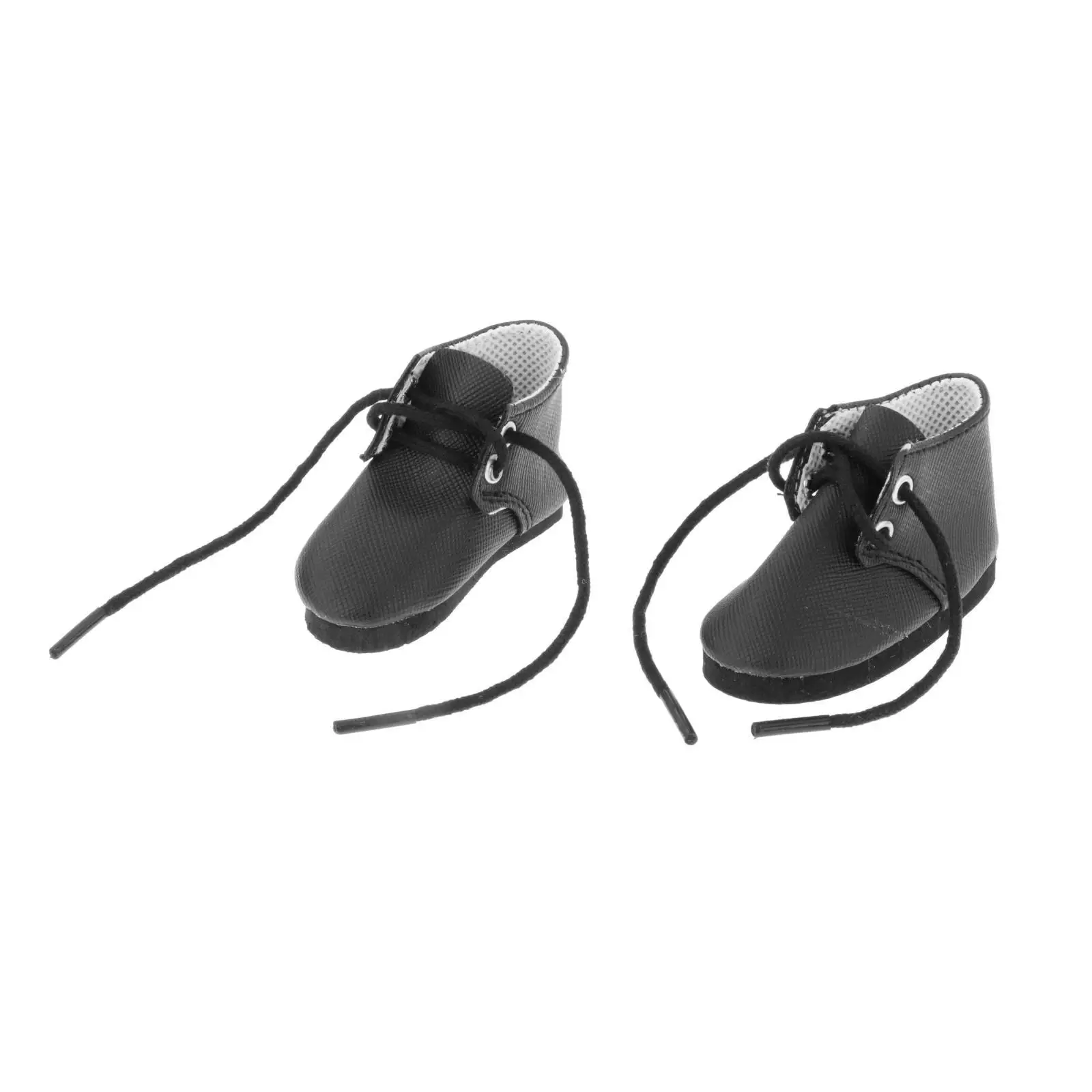 

1 3 Dolls PU Leather Shoes Lace Up Outfit Fashion Boots for Girl Kids Birthday Dollhouse Decoration