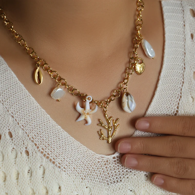 EILIECK 316L Edelstahl Tulpenblüten-Anhänger Halskette für Damen 18K PVD-beschichtet Wasserdicht Modische Halskette Schmuck Geschenk – Detail 7