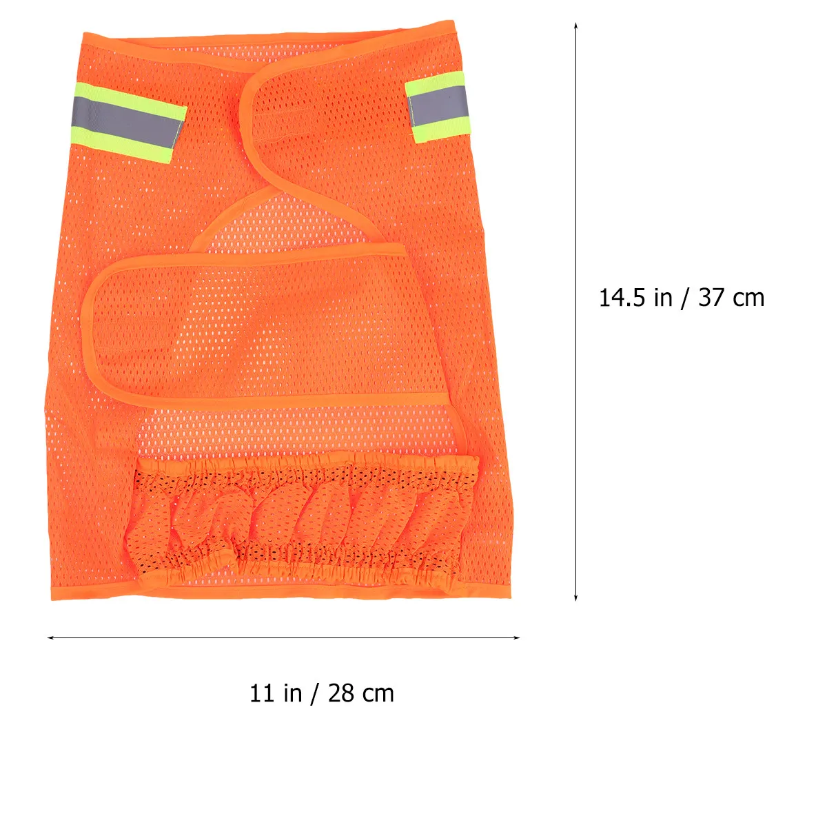 Sun Shade Hat Cover Orange Large Diameter Breathable Mesh Neck Shield Reflective Stripe High Visibility Outdoor Use