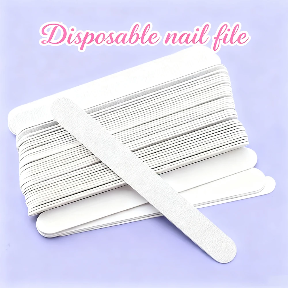 200Pcs Disposable Wooden Nail File Double Sided 100/180 Grit Nails Polishing Tools