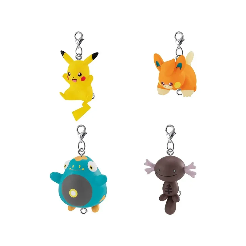 Original Bandai Gashapon Anime Cute Pokemon P9 Pikachu Keychain Figurine Kawaii Action Figure Capsule Toys Gift