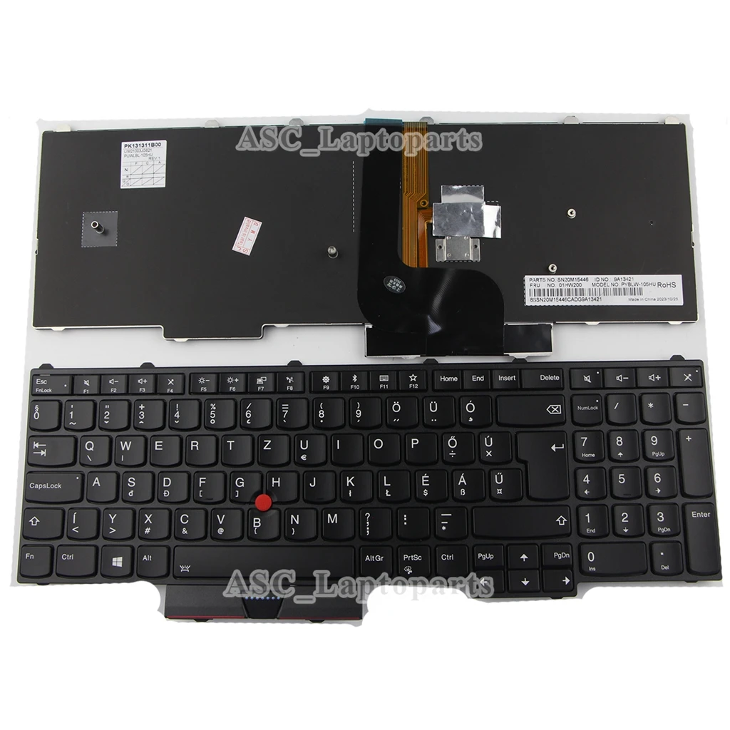 

New HU Hungarian Magyar Keyboard For Lenovo Thinkpad P50 P70 P51 P71 p50 Black Frame Black Backlit