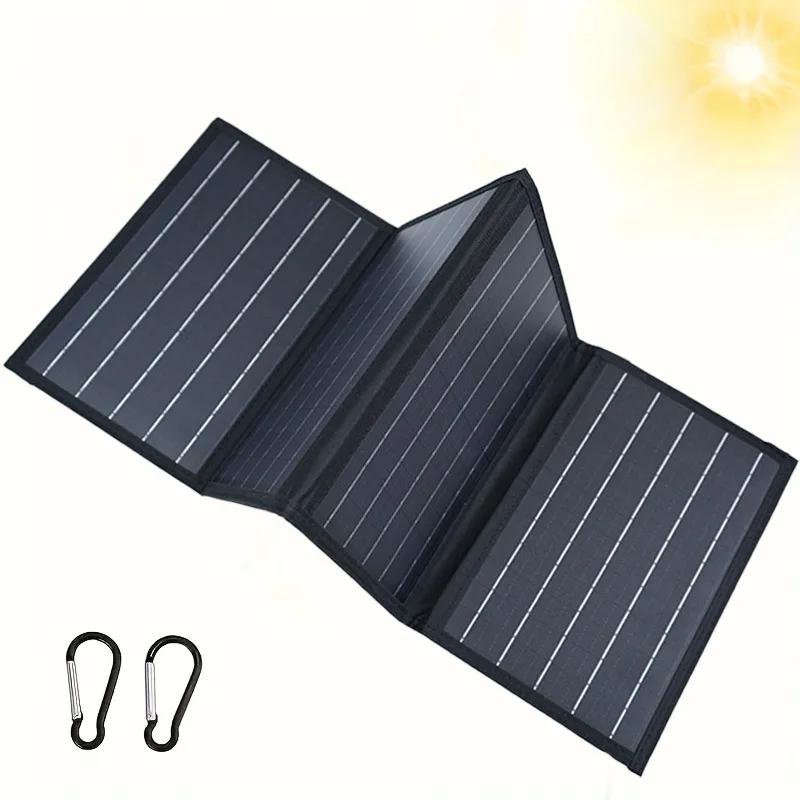 Nuovo dispositivo di ricarica solare portatile Dispositivo di ricarica per piastra a celle solari pieghevole da 40 W per escursioni in campeggio